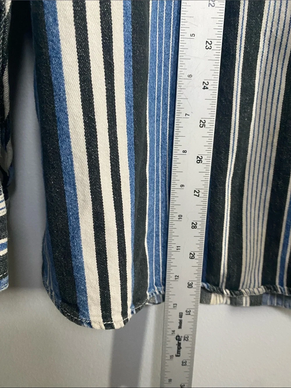 Vintage Levi's Long Sleeve Western Denim Button Up Shirt Men Large Stripe Cotton
